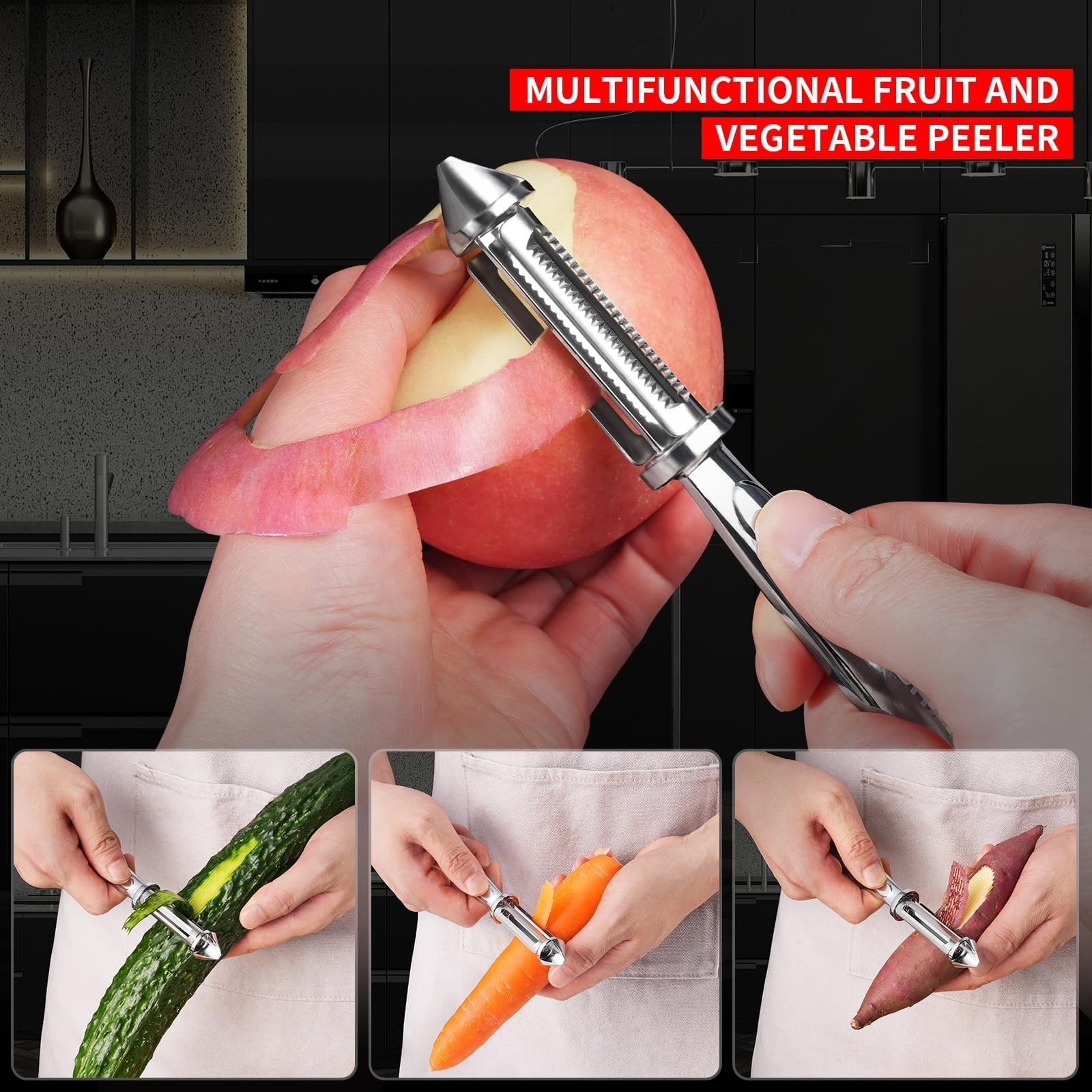 Vegetable Peeler, Stainless Steel 5 in 1